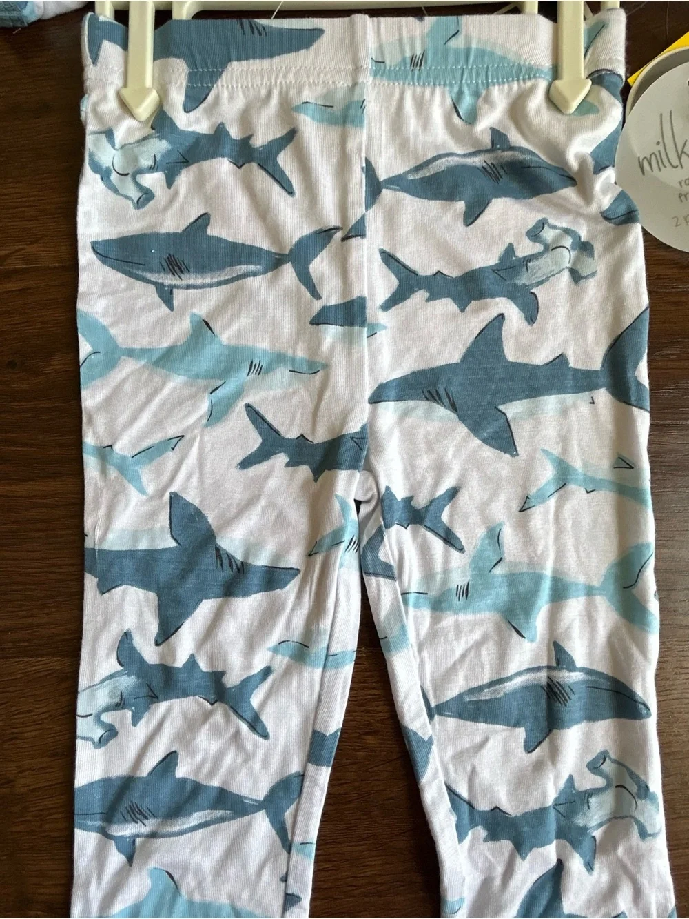 Milkberry Short Sleeve and Pants Bamboo Pajama Set Sharks 18m